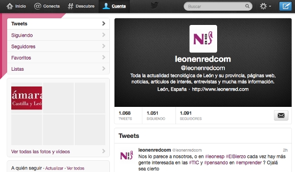 Captura de la cuenta de @leónenredcom en Twitter