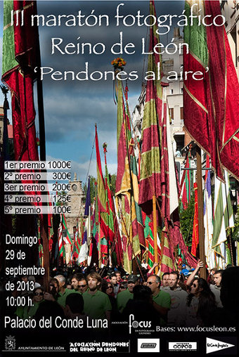 Cartel del III Maratón fotográfico Reino de León "Pendones al aire"