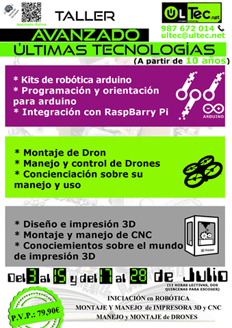 Taller avanzado &uacute;ltimas tecnolog&iacute;as (a partir de 10 a&ntilde;os)