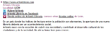 Ejemplo en la categor&iacute;a Librer&iacute;as, de una p&aacute;gina web con tienda online, con ruta distinta.