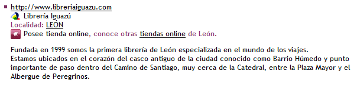Ejemplo en la categor&iacute;a Librer&iacute;as, de una p&aacute;gina web con tienda online, con ruta igual.