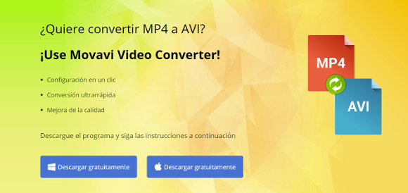 Captura de la p&aacute;gina principal de Movavi Video Converter