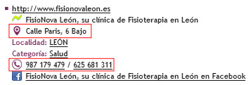 Imagen con la captura de una p&aacute;gina web del directorio con informaci&oacute;n de la direcci&oacute;n y el tel&eacute;fono