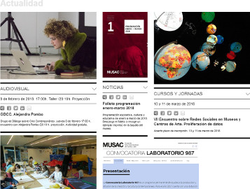 Portada de la p&aacute;gina web del MUSAC, VII Encuentro sobre Redes Sociales en Museos y Centros de Arte, Proliferaci&oacute;n de datos