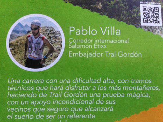 Código QR en el díptico de la Trail Gordón