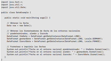 Ejemplo de código Java