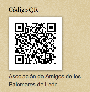 Código QR en la página web de la Asociación de Amigos de los Palomares de León