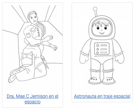 Plantillas para colorear astronautas